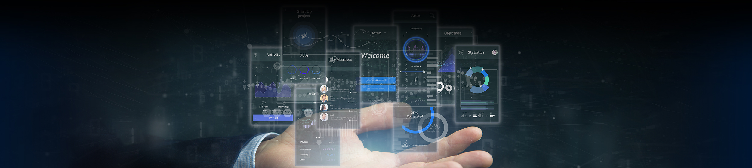 Hybrid app development banners